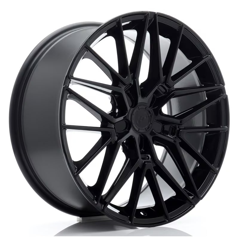 Carica immagine in Galleria Viewer, Cerchio Japan Racing JR-38 8x19 foratura su misura 5 fori ET20-40 - Nero lucido
