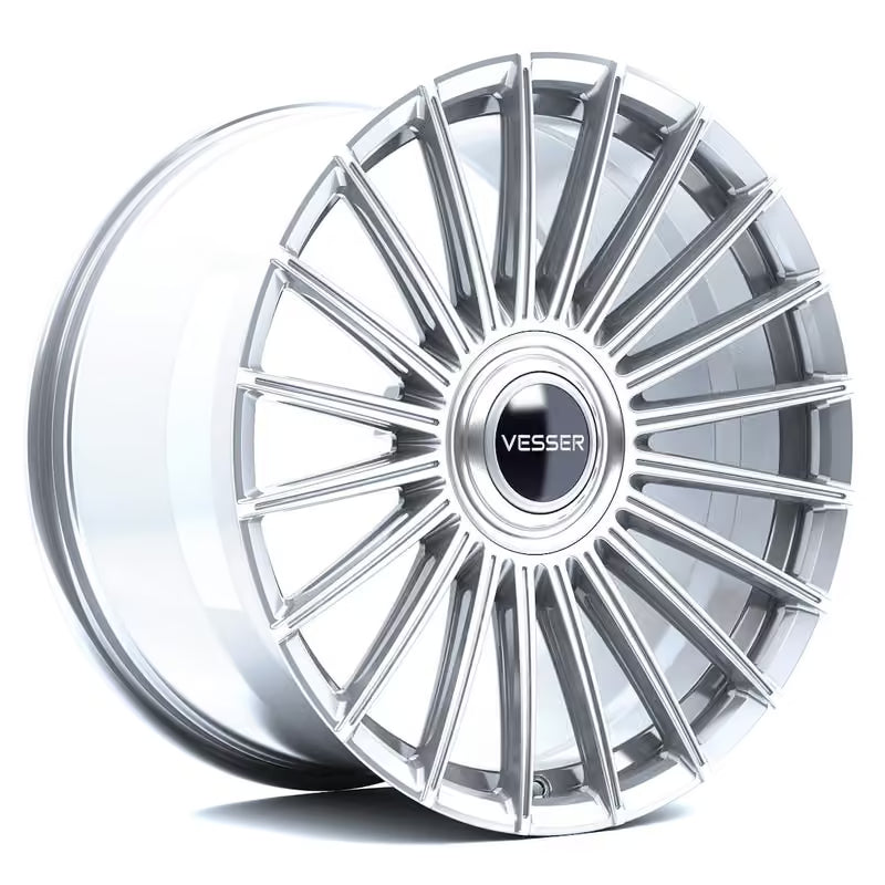 Cerchio forgiato Vesser VSR5 9x22 foratura su misura ET12-48 - Argento lucidato