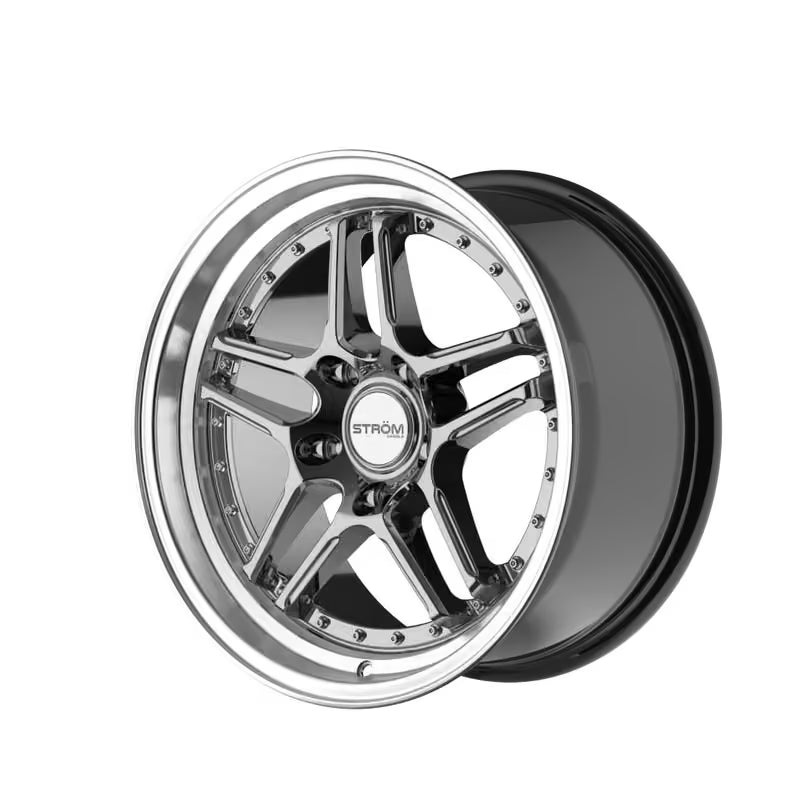 Cerchio Ström DS-05 8,5x17 5x120 ET30 - Hyper black con bordo lucidato