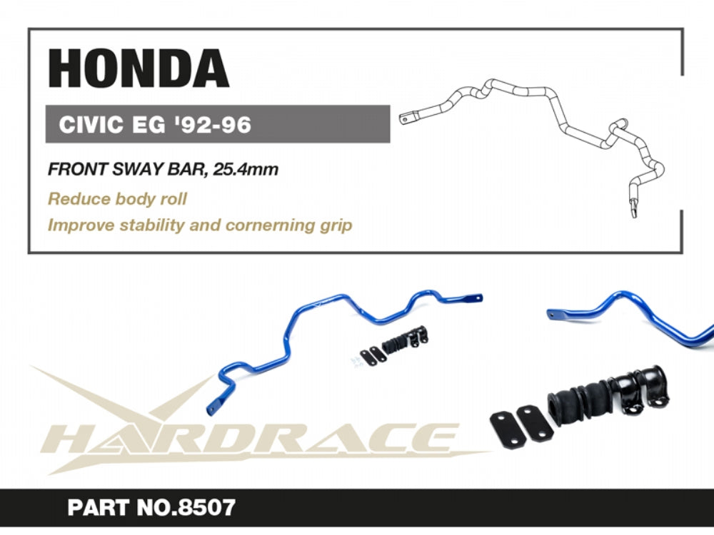 Barra Stabilizzatrice Anteriore Hardrace Nera per Honda Civic EG / EH / EJ
