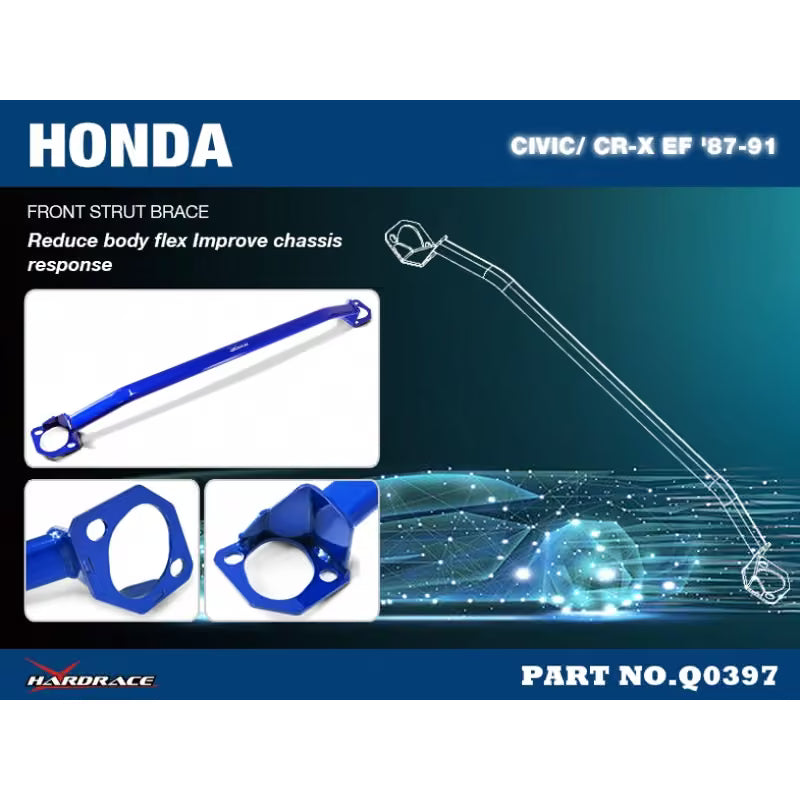 Carica immagine in Galleria Viewer, Barra Duomi Superiore Anteriore Hardrace Blu per Honda CRX
