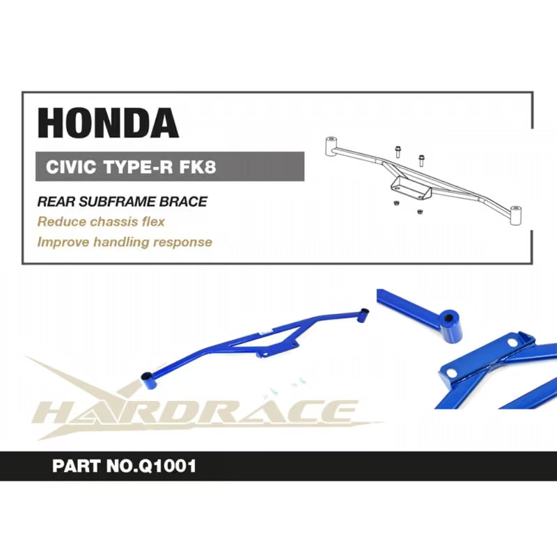 Carica immagine in Galleria Viewer, Barra di Rinforzo Culla Posteriore Hardrace per Honda Civic Type R FK8 (17-22)
