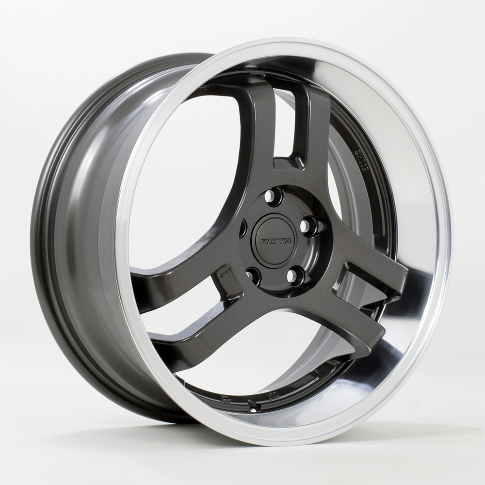 Cerchio Rota HM3 8x18 5x114.3 ET45 - Gunmetal con bordo lucidato