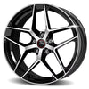 Cerchio Momo RF-07 9,5x21 5x112 ET42 - Nero lucido con razze lucidate