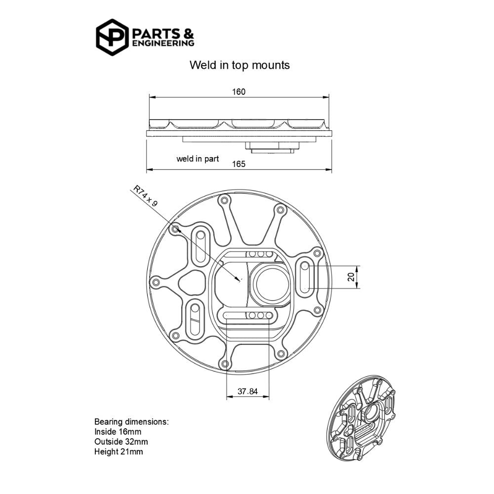 Piastre Camber 3D su Uniball con Incidenza Regolabile NP Parts Pro per BMW