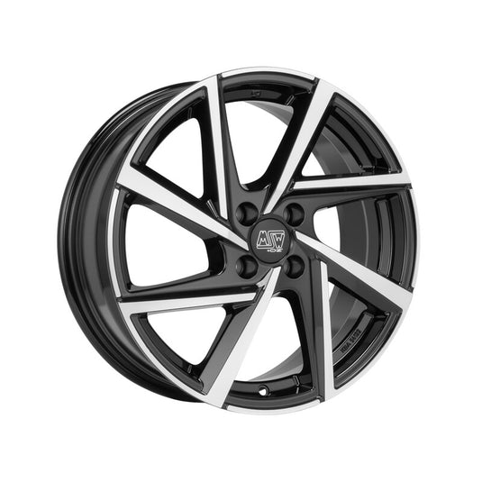 Cerchio MSW 80-5 7x16 5x112 ET35 - Nero lucido con razze lucidate