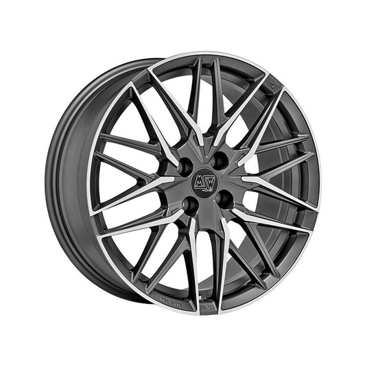 Cerchio MSW 50-4 7x17 4x100 ET42 - Gunmetal con razze lucidate