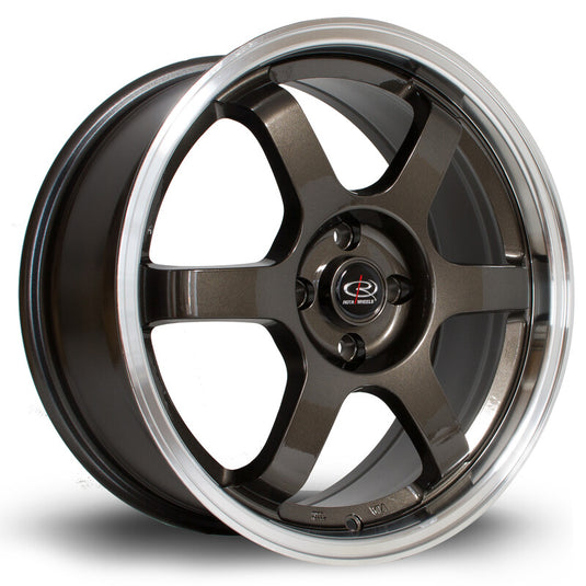 Cerchio Rota Grid 7,5x17 5x114.3 ET45 - Gunmetal con bordo cromato