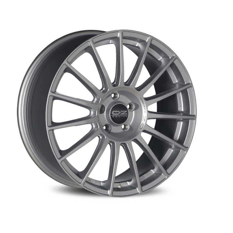 Carica immagine in Galleria Viewer, Cerchio OZ Racing Superturismo LM 7,5x17 5x112 ET50 - Argento opaco con scritte nere

