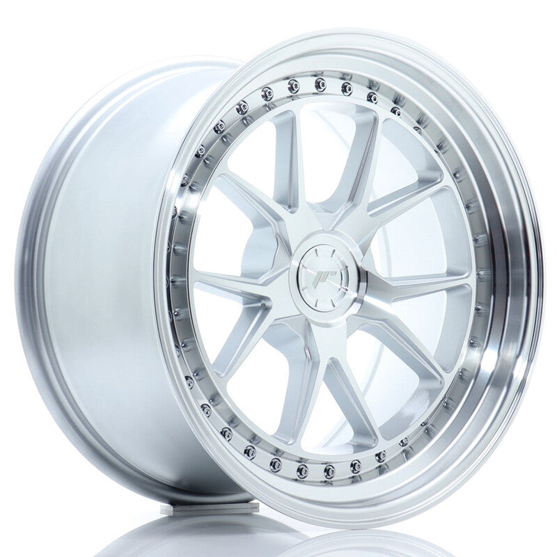 Carica immagine in Galleria Viewer, Cerchio Japan Racing JR-39 9,5x18 foratura su misura 5 fori ET15-35 - Argento
