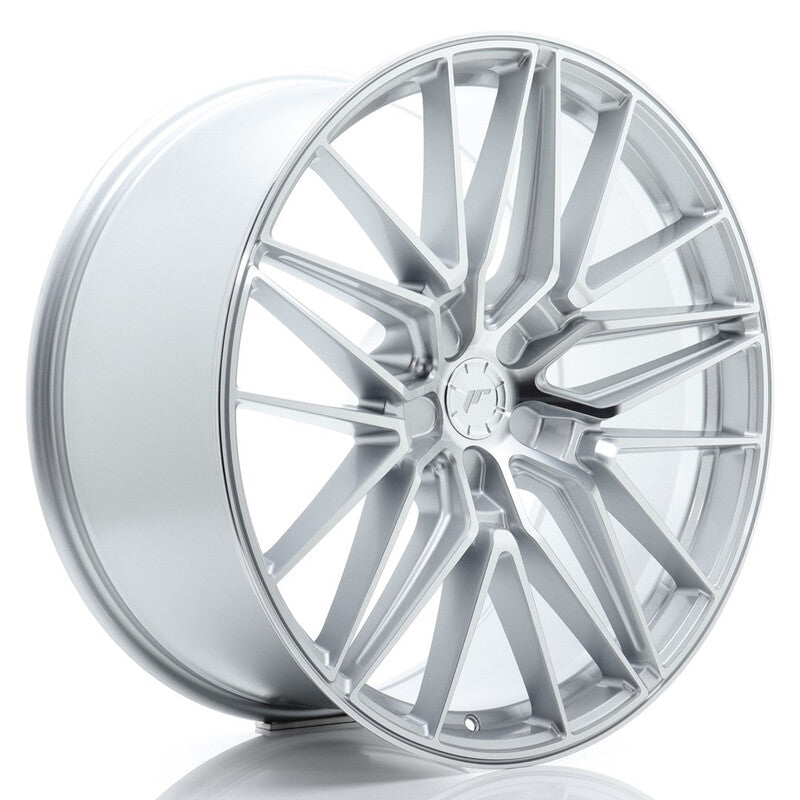 Carica immagine in Galleria Viewer, Cerchio Japan Racing JR-38 9,5x22 foratura su misura 5 fori ET0-35 - Argento lucidato
