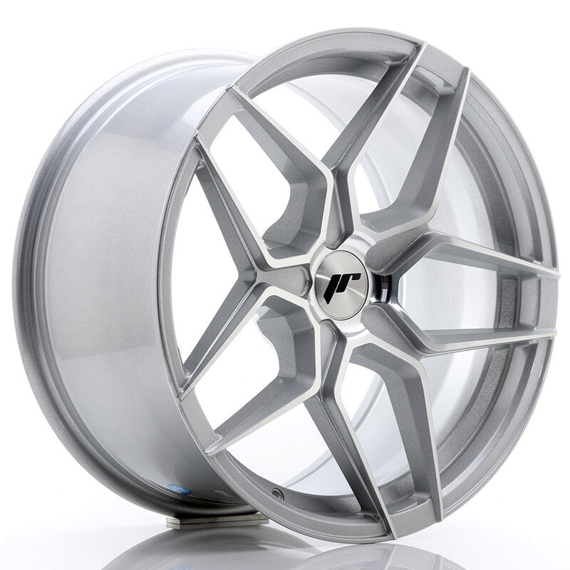 Carica immagine in Galleria Viewer, Cerchio Japan Racing JR-34 Extreme Concave 9x18 foratura su misura 5 fori ET20-42 - Argento con frontale lucidato
