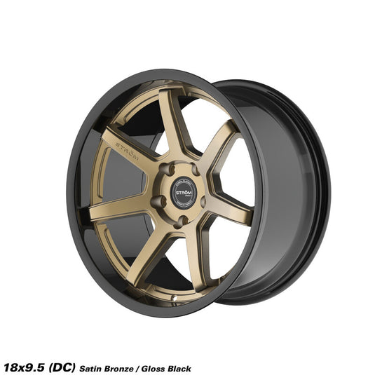 Cerchio Ström DS-15 9,5x18 5x114.3 ET10 - Nero lucido e bronzo