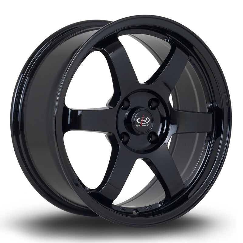 Cerchio Rota Grid 8x17 5x100 ET35 - Nero lucido