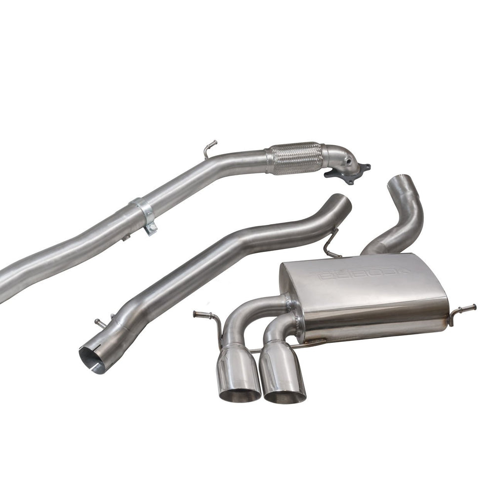 Linea di Scarico Completa "Turboback" Cobra per Audi A3 8P 3 Porte, Quattro, 2.0L TFSI (03-12)