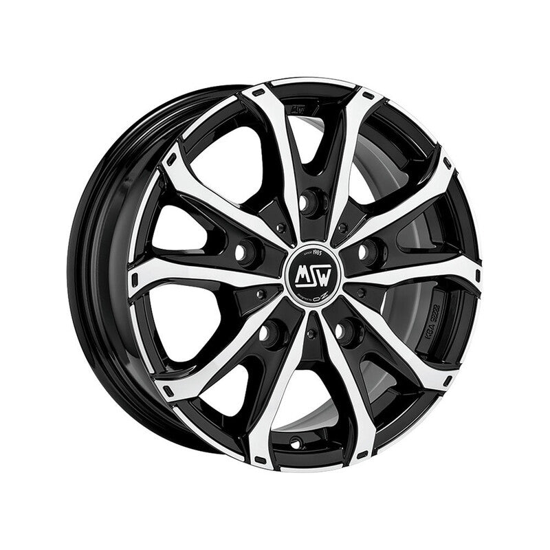 Cerchio MSW 48 Van 7,5x18 5x130 ET53 - Nero lucido con razze lucidate