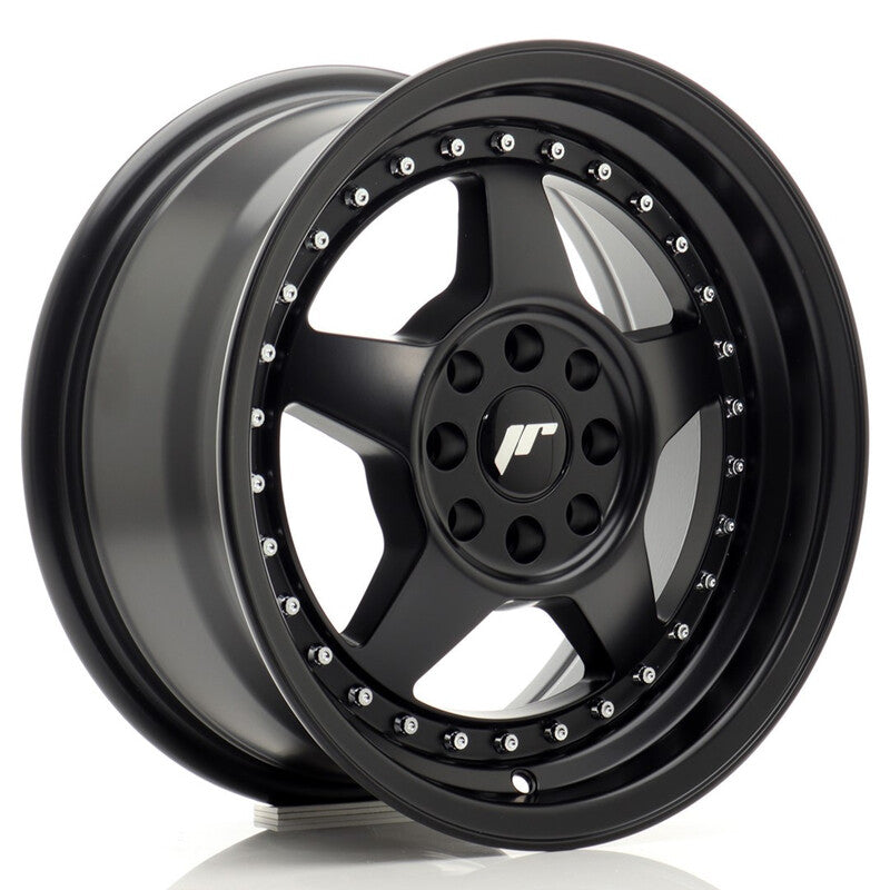 Carica immagine in Galleria Viewer, Cerchio Japan Racing JR-6 7x15 4x100/4x108 ET25 - Nero opaco
