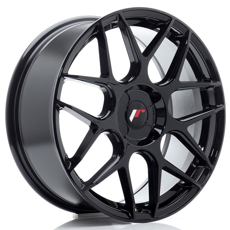 Carica immagine in Galleria Viewer, Cerchio Japan Racing JR-18 7,5x18 foratura su misura 4 fori ET20-40 - Nero lucido

