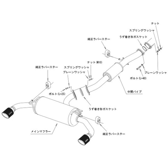 Linea di Scarico HKS "Legamax Premium" per Toyota Yaris GR