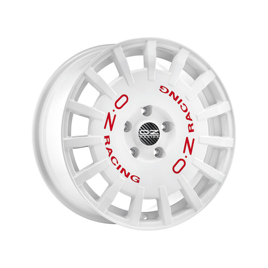 Cerchio OZ Racing Rally Racing 8x17 5x100 ET48 - Bianco con scritte rosse