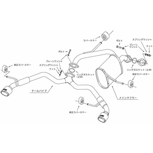 Linea di Scarico HKS "Legamax Premium" per Suzuki Swift Sport ZC33S
