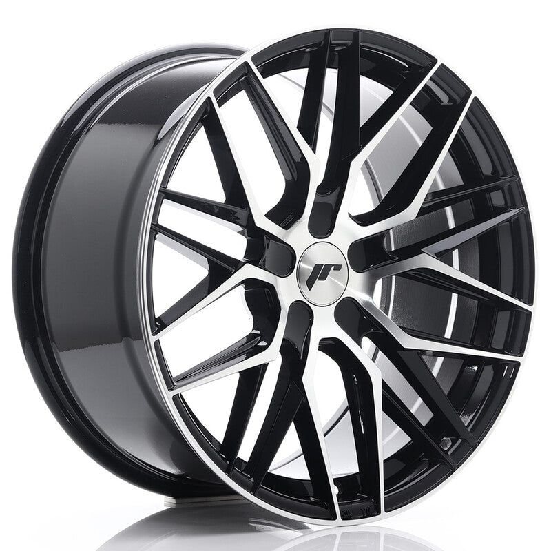 Carica immagine in Galleria Viewer, Cerchio Japan Racing JR-28 Extreme Concave 9,5x19 foratura su misura 5 fori ET20-40 - Nero lucido con razze lucidate
