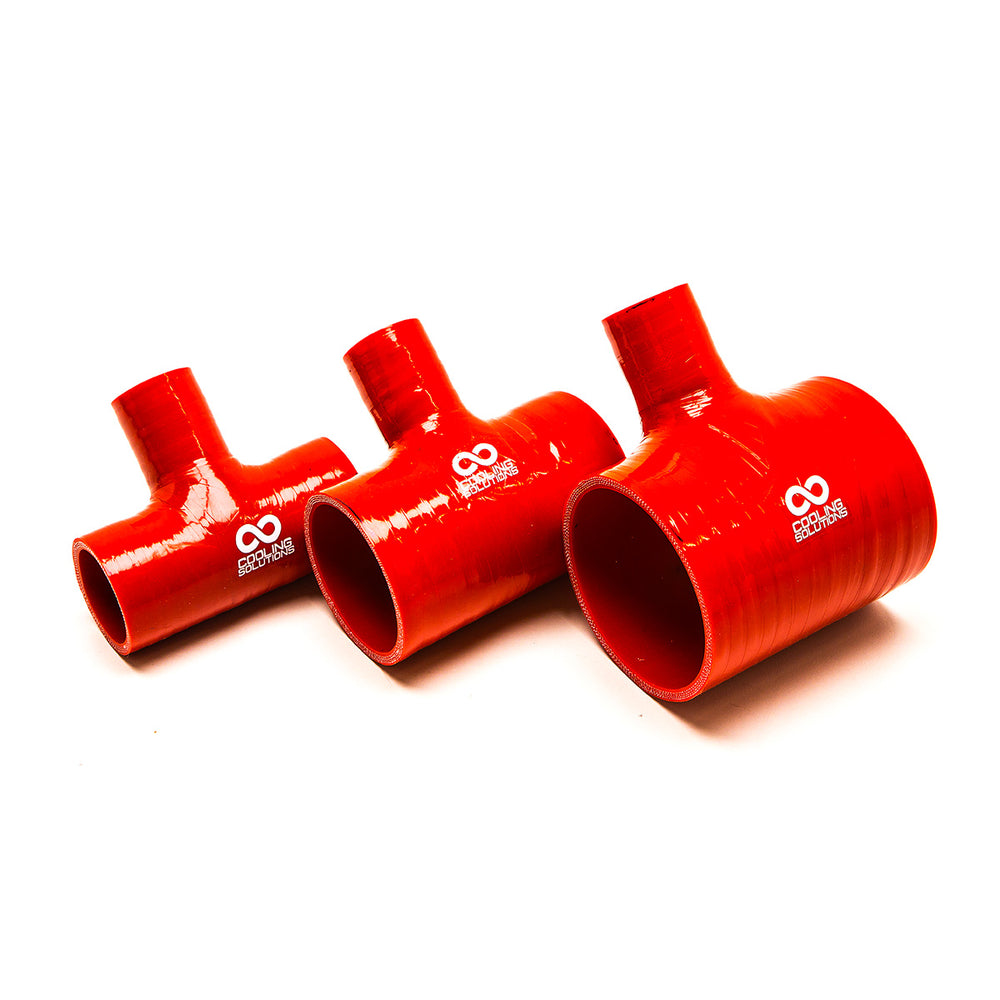 Raccordo a T di Derivazione in Silicone da Ø38 a Ø76 mm, Rosso