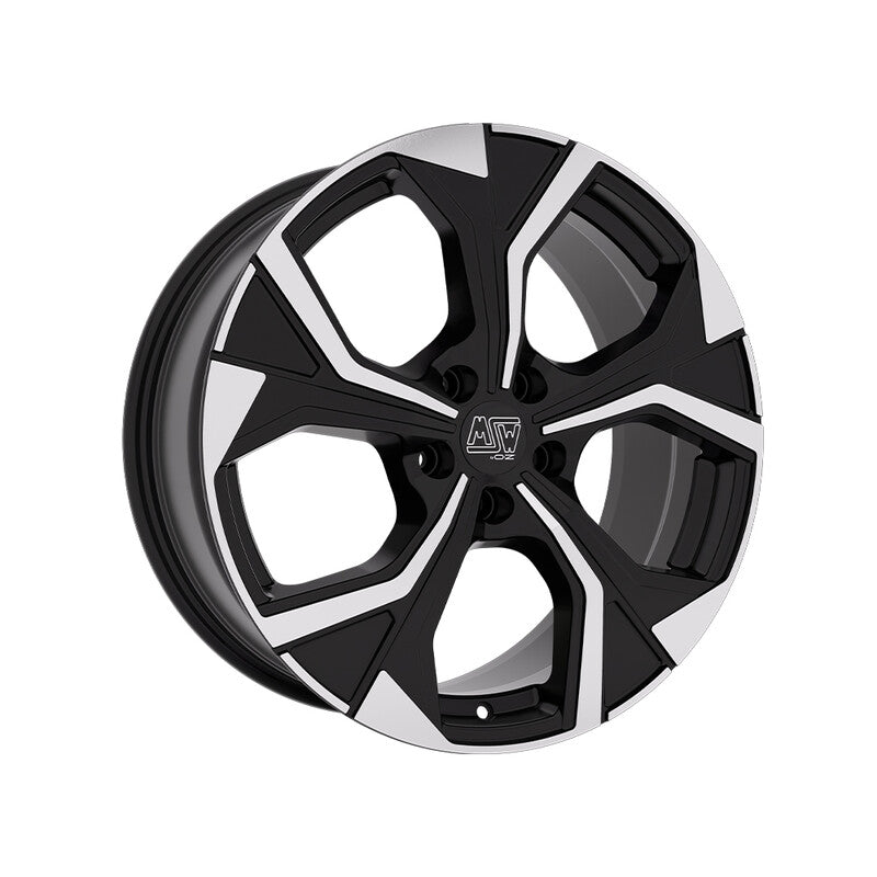 Cerchio MSW 43 8x19 5x112 ET26 - Nero lucido con razze lucidate