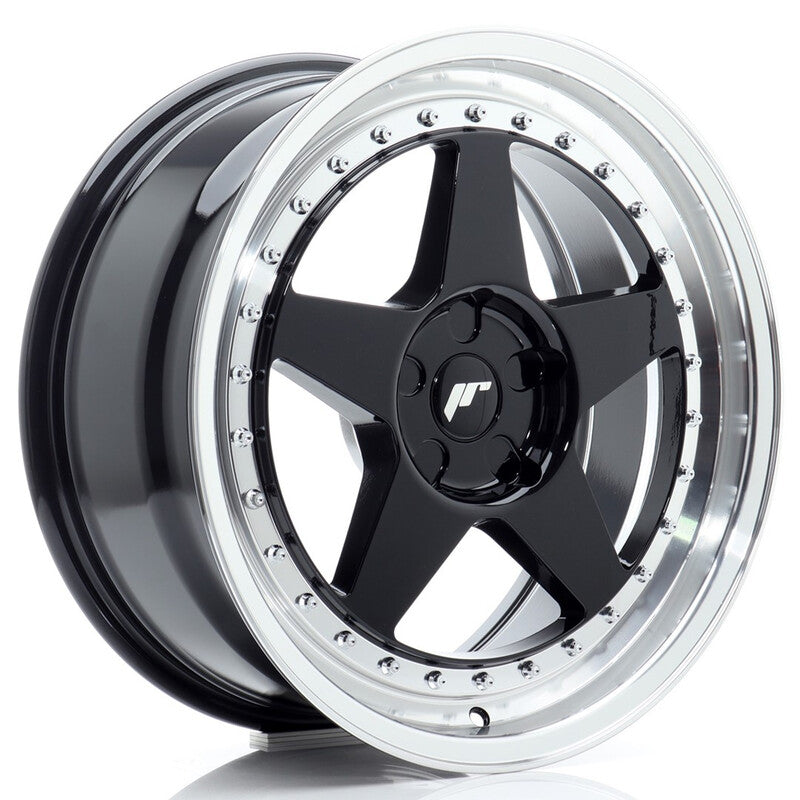 Carica immagine in Galleria Viewer, Cerchio Japan Racing JR-6 8x18 foratura su misura 5 fori ET20-35 - Nero lucido
