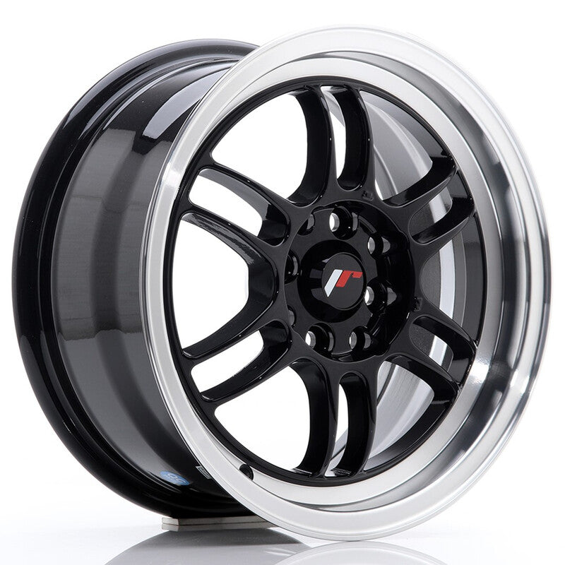Carica immagine in Galleria Viewer, Cerchio Japan Racing JR-7 7x15 4x100/4x114.3 ET38 - Nero lucido
