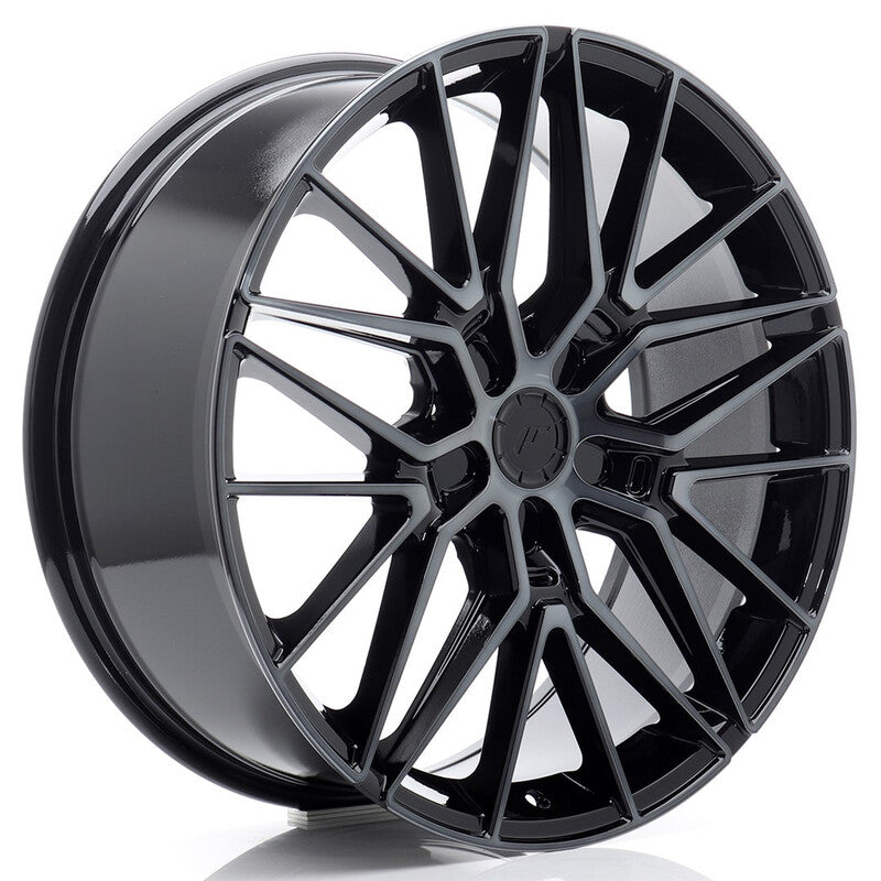 Carica immagine in Galleria Viewer, Cerchio Japan Racing JR-38 8x20 foratura su misura 5 fori ET20-40 - Nero opaco con razze brunite
