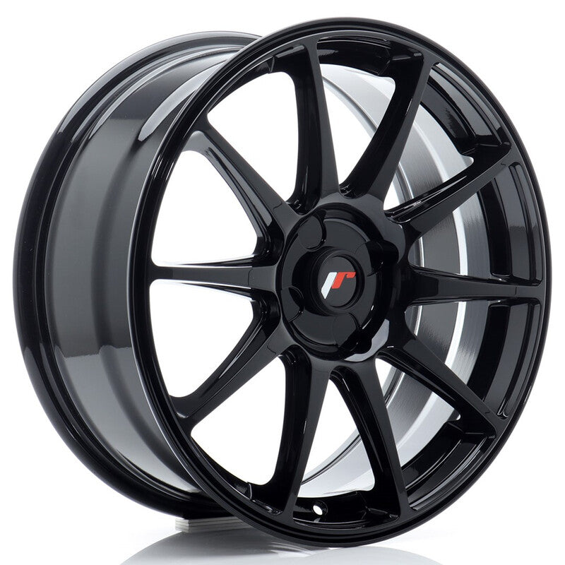 Cerchio Japan Racing JR-11 7,5x18 foratura su misura 4 fori ET20-40 - Nero lucido