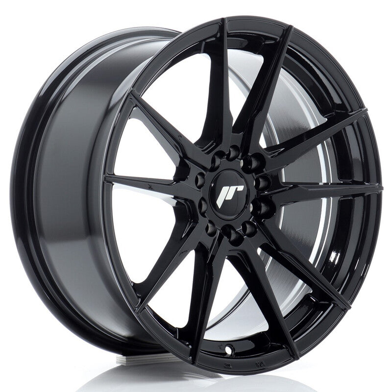 Carica immagine in Galleria Viewer, Cerchio Japan Racing JR-21 8x17 4x100/4x114.3 ET35 - Nero lucido
