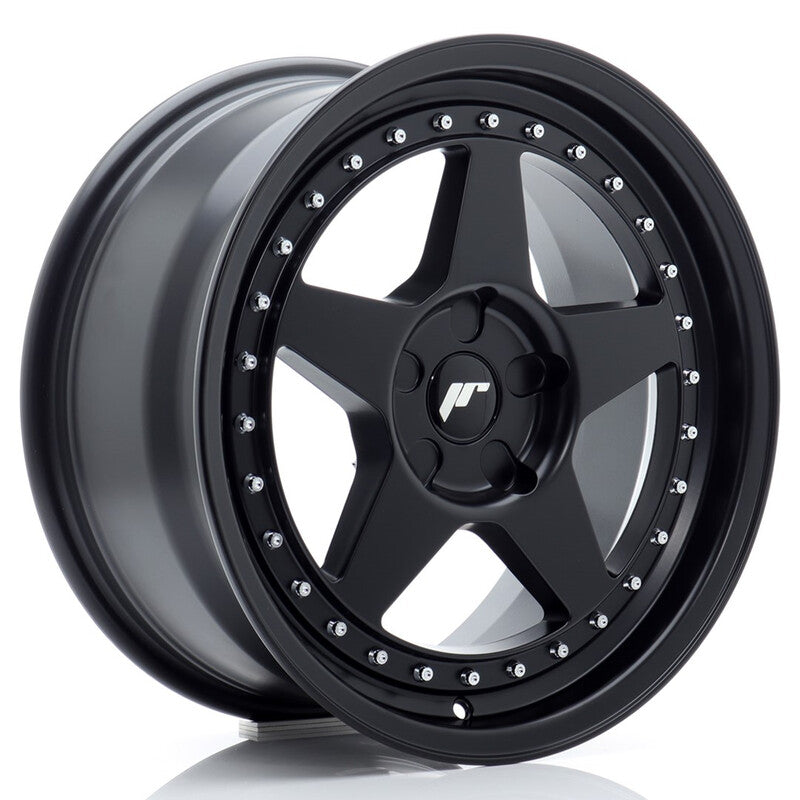 Cerchio Japan Racing JR-6 8x17 foratura su misura 5 fori ET20-35 - Nero opaco