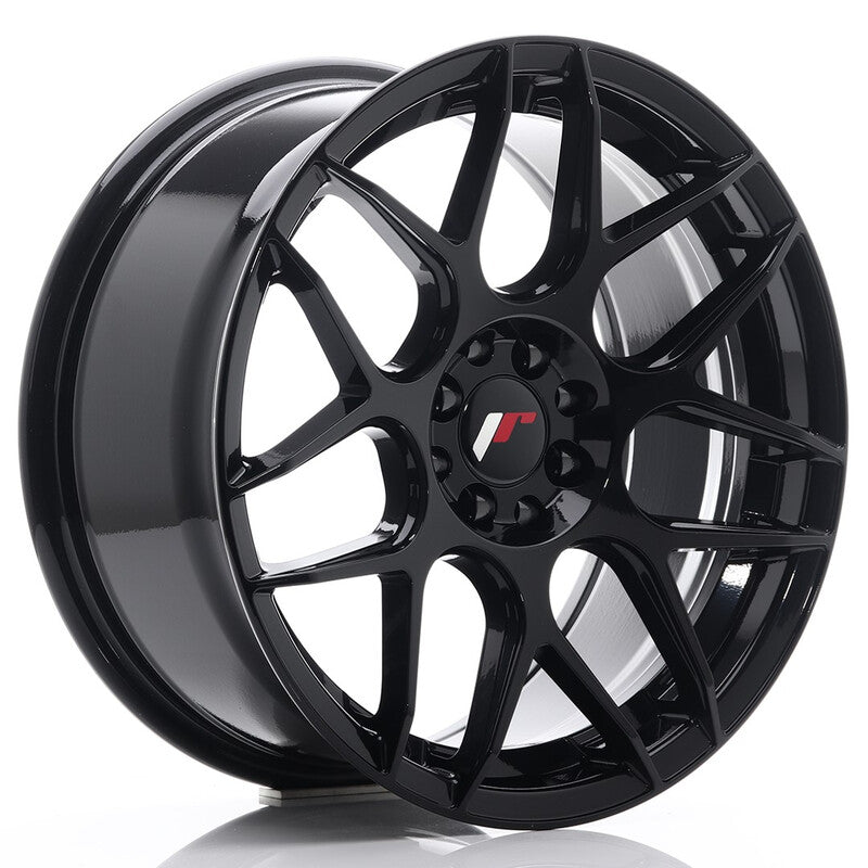 Carica immagine in Galleria Viewer, Cerchio Japan Racing JR-18 8x17 5x100/5x114.3 ET35 - Nero lucido
