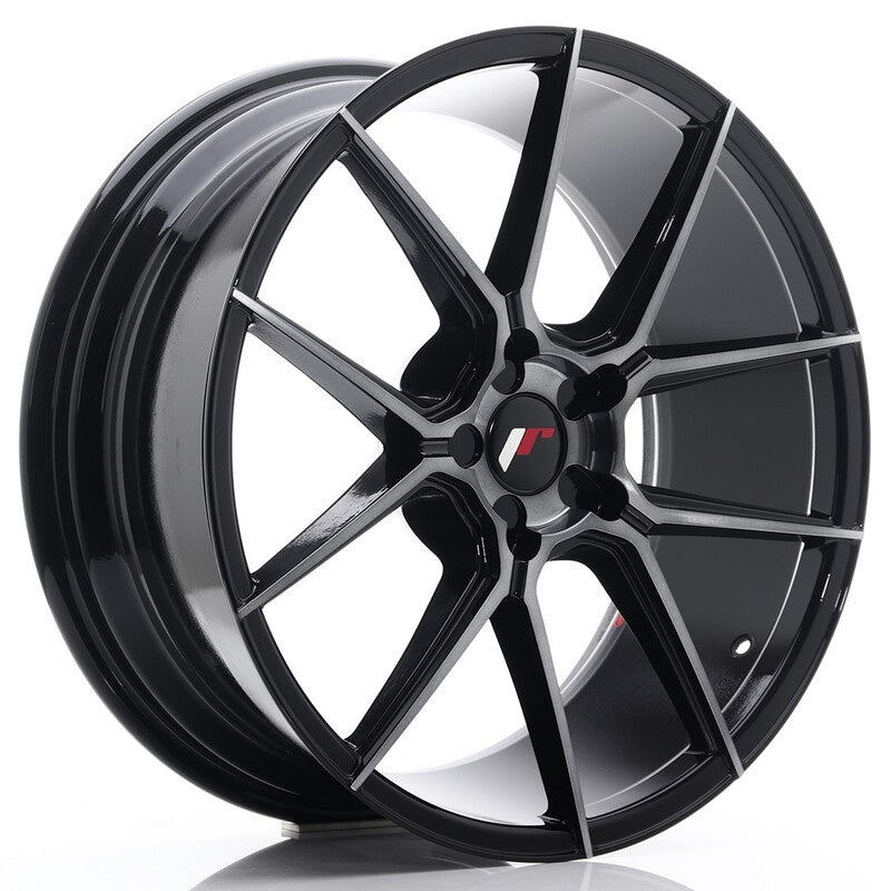Carica immagine in Galleria Viewer, Cerchio Japan Racing JR-30 8,5x20 foratura su misura 5 fori ET20-40 - Nero spazzolato
