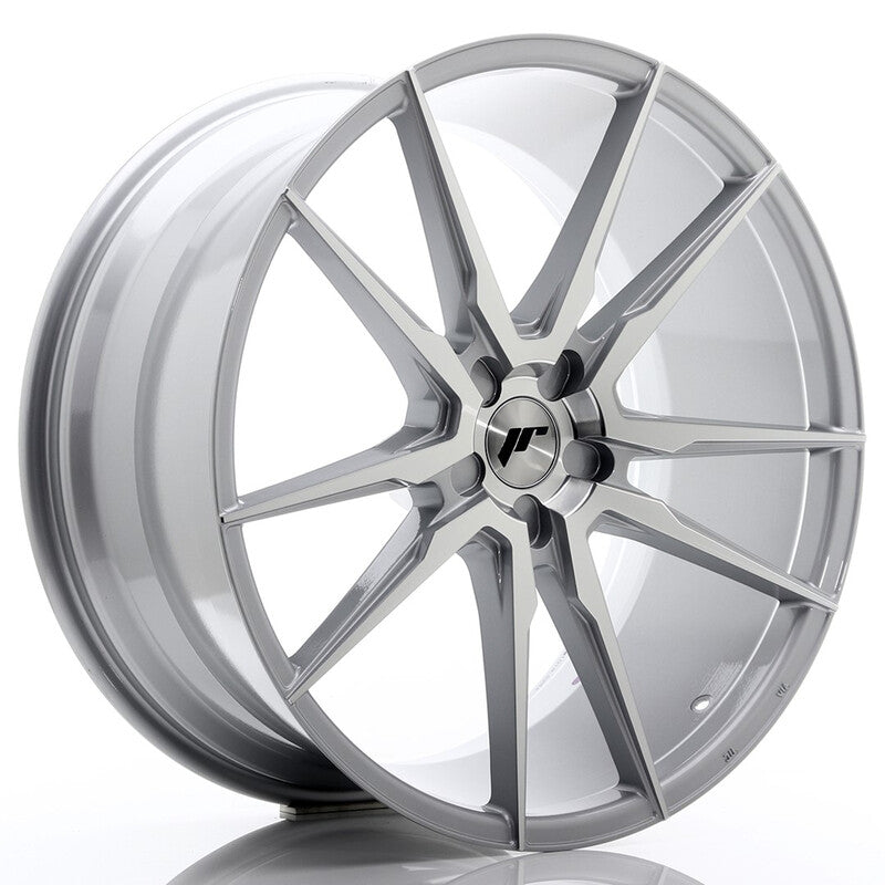 Carica immagine in Galleria Viewer, Cerchio Japan Racing JR-21 Extreme Concave 10,5x22 foratura su misura 5 fori ET15-50 - Argento lucidato
