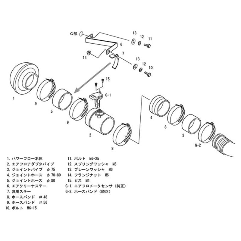 Aspirazione Diretta HKS Super Power Flow per Subaru Impreza GDB (C-G) (02-07)