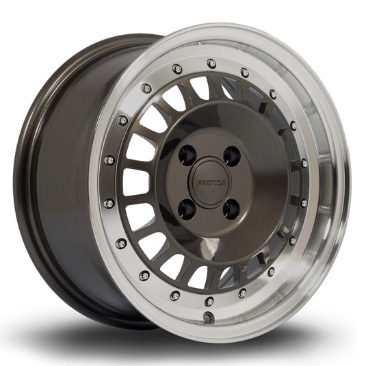 Cerchio Rota Speciale 7x15 4x100 ET35 - Gunmetal con bordo lucidato