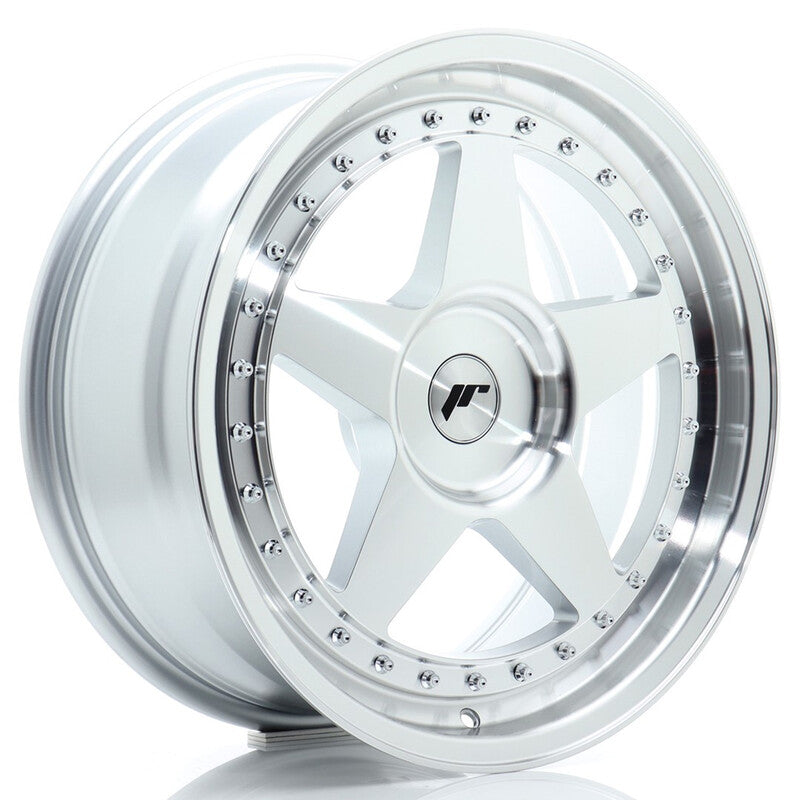 Carica immagine in Galleria Viewer, Cerchio Japan Racing JR-6 8,5x18 foratura su misura 4/5 fori ET20-40 - Argento lucidato
