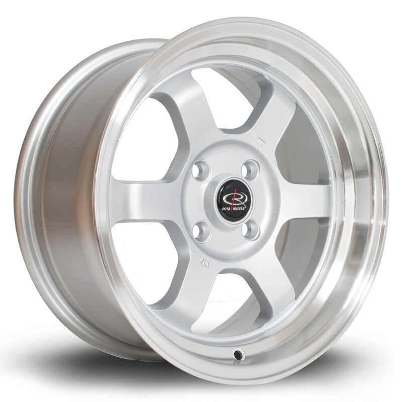 Cerchio Rota Grid V 7x15 4x100 ET20 - Argento con bordo cromato