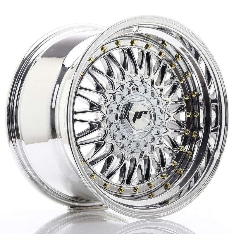 Cerchio Japan Racing JR-9 10x17 foratura su misura 4/5 fori ET20 - Cromo / titanio