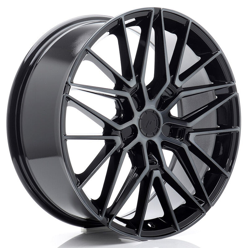 Cerchio Japan Racing JR-38 8,5x20 foratura su misura 5 fori ET20-45 - Nero lucido con frontale brunito