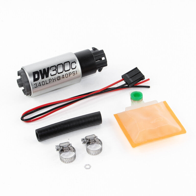 Pompa Benzina Deatschwerks DW300C 340 L/h E85, Kit di Installazione Universale, con Clip