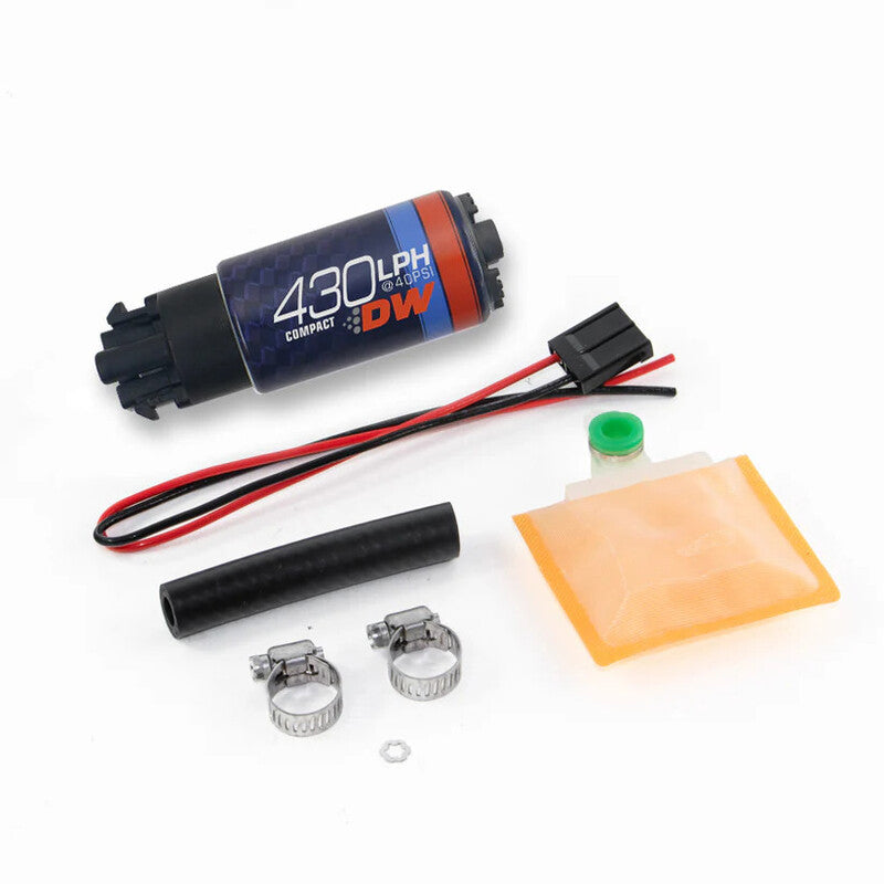Pompa Benzina Deatschwerks DW430C 430 L/h E85, Kit di Installazione Universale, con Clip