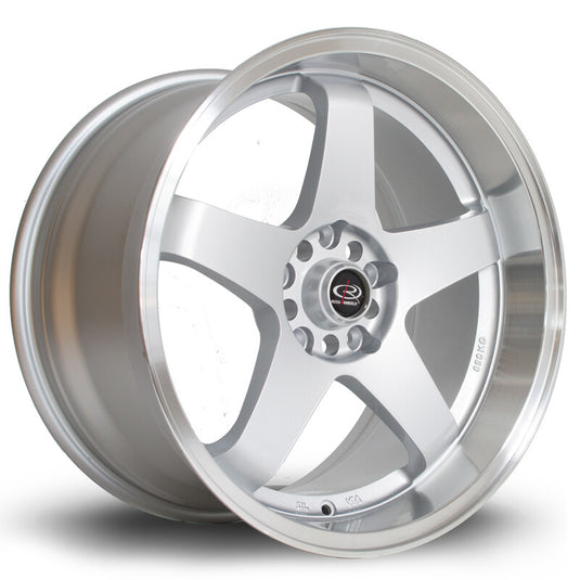 Cerchio Rota GTR-D 9,5x18 5x114.3 ET25 - Argento con bordo cromato