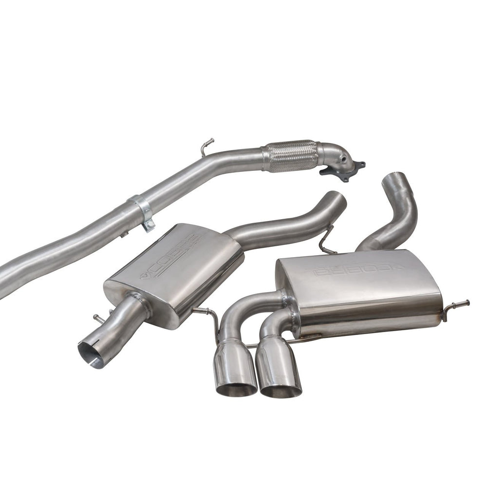 Linea di Scarico Completa "Turboback" Cobra per Audi A3 8P 3 Porte, Quattro, 2.0L TFSI (03-12)