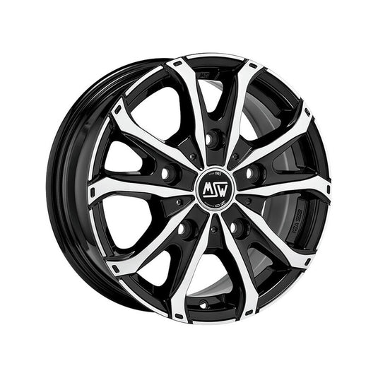 Cerchio MSW 48 Van 7,5x18 5x108 ET45 - Nero lucido con razze lucidate