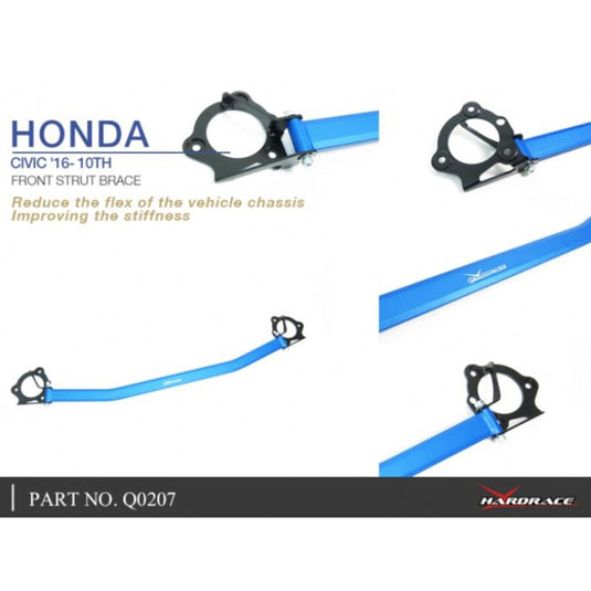 Barra Duomi Superiore Anteriore Hardrace per Honda Civic FC / FK
