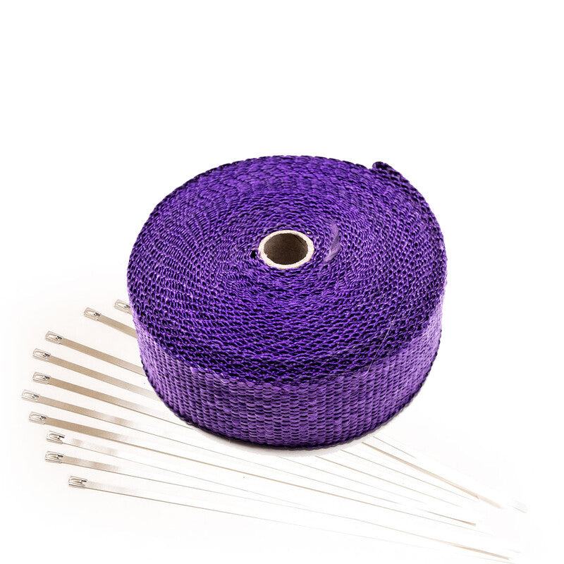 Nastro Termoisolante per Scarico Viola (15m x 50mm) + Fascette Inox